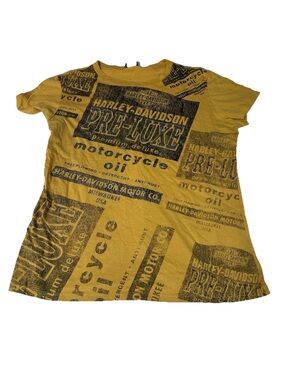 Y2K Harley Davidson Women’s Size XL Tshirt Cocoa Beach FL Yellow Black #4210